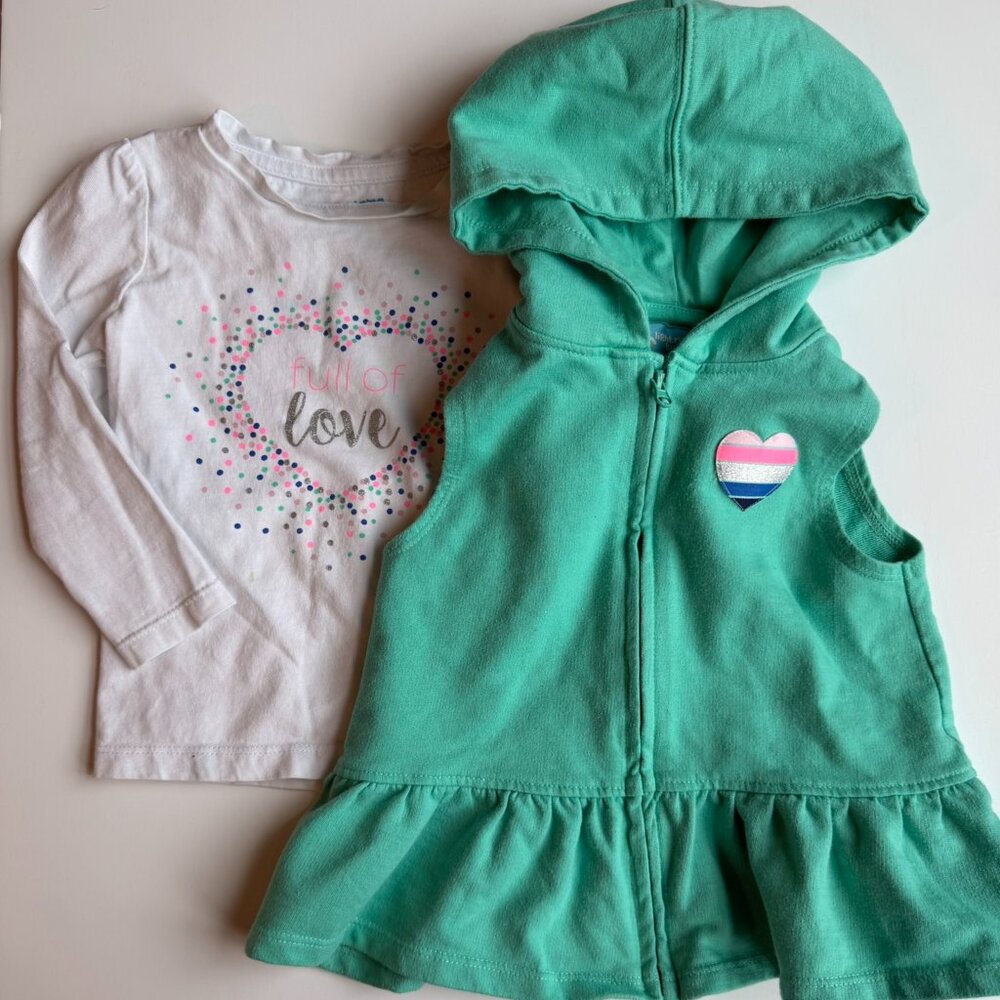 💚 $5 Add On | Spring Outfit Matching Hooded Vest and LS Top